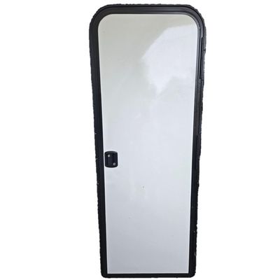 26" x 72" Entry Door - Right Hinge - No Window - White with Black Trim