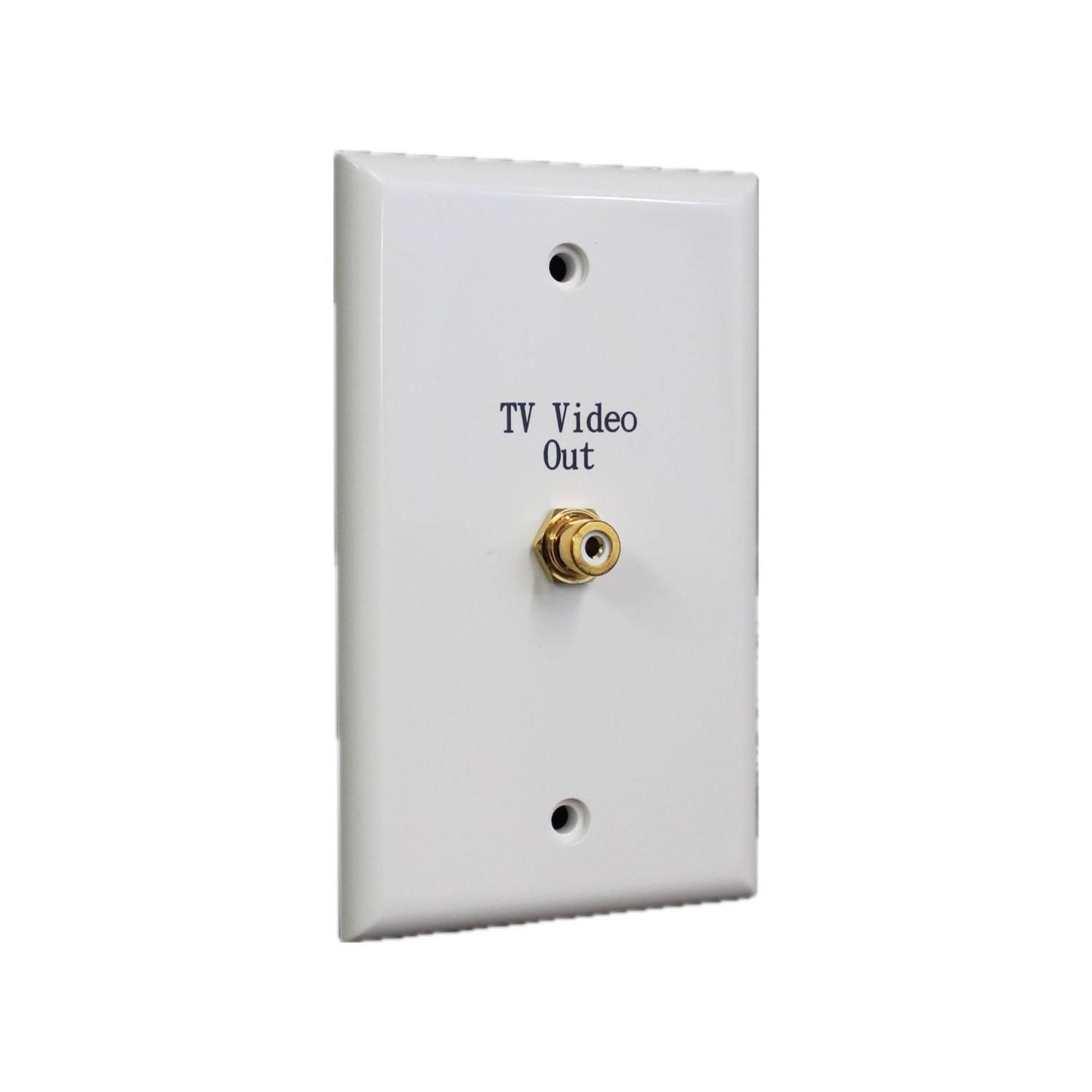 RCA TV Video Outlet Wall Plate - F-Type Female Single Coax Connector - White
