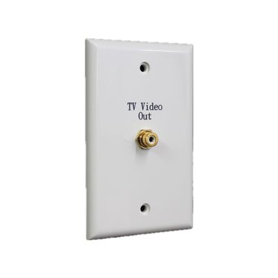 RCA TV Video Outlet Wall Plate - F-Type Female Single Coax Connector - White