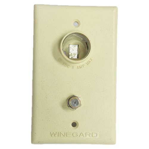TV Wall Plate - 12v Outlet - Off White