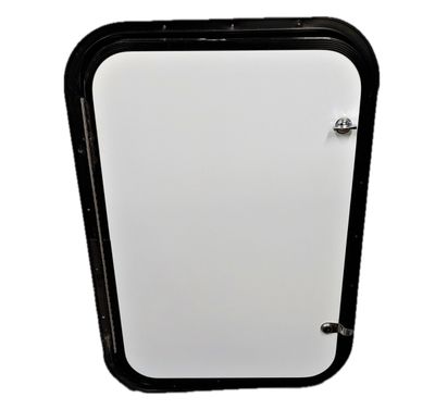 26" x 18" Baggage Door - White with Black Trim (Narrow Frame)