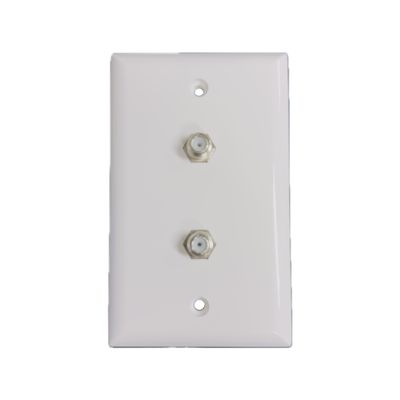 Steren Double Coax Wall Plate Connector - White