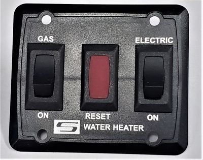 Suburban Water Heater Wall Switch - Gas / Electric - Black