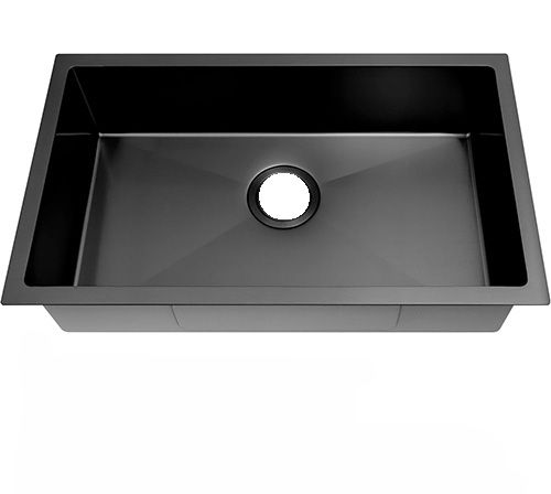 Kitchen Sink - Black Stainless Steel Single Basin - 27" x 16" x 7"