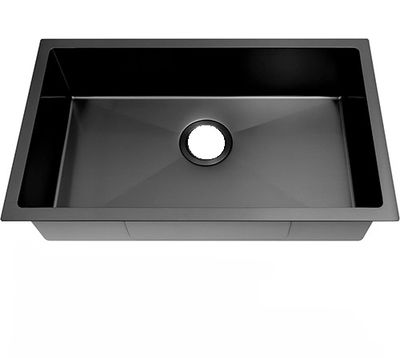 Kitchen Sink - Black Stainless Steel Single Basin - 27" x 16" x 7"