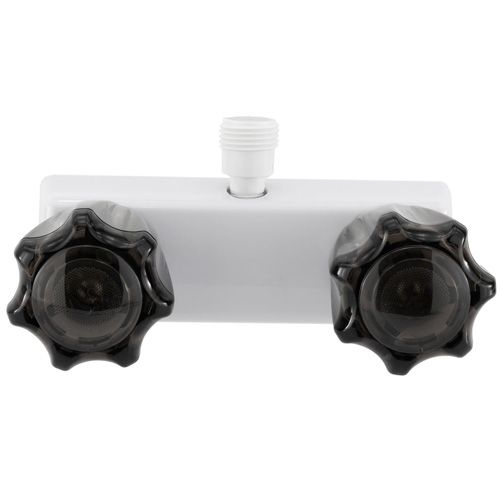 Shower Faucet Diverter White w/ Smoke Handles
