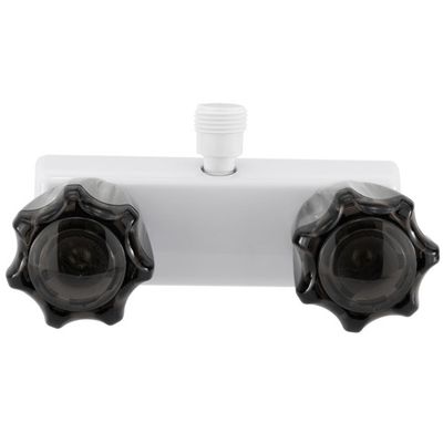 Shower Faucet Diverter White w/ Smoke Handles