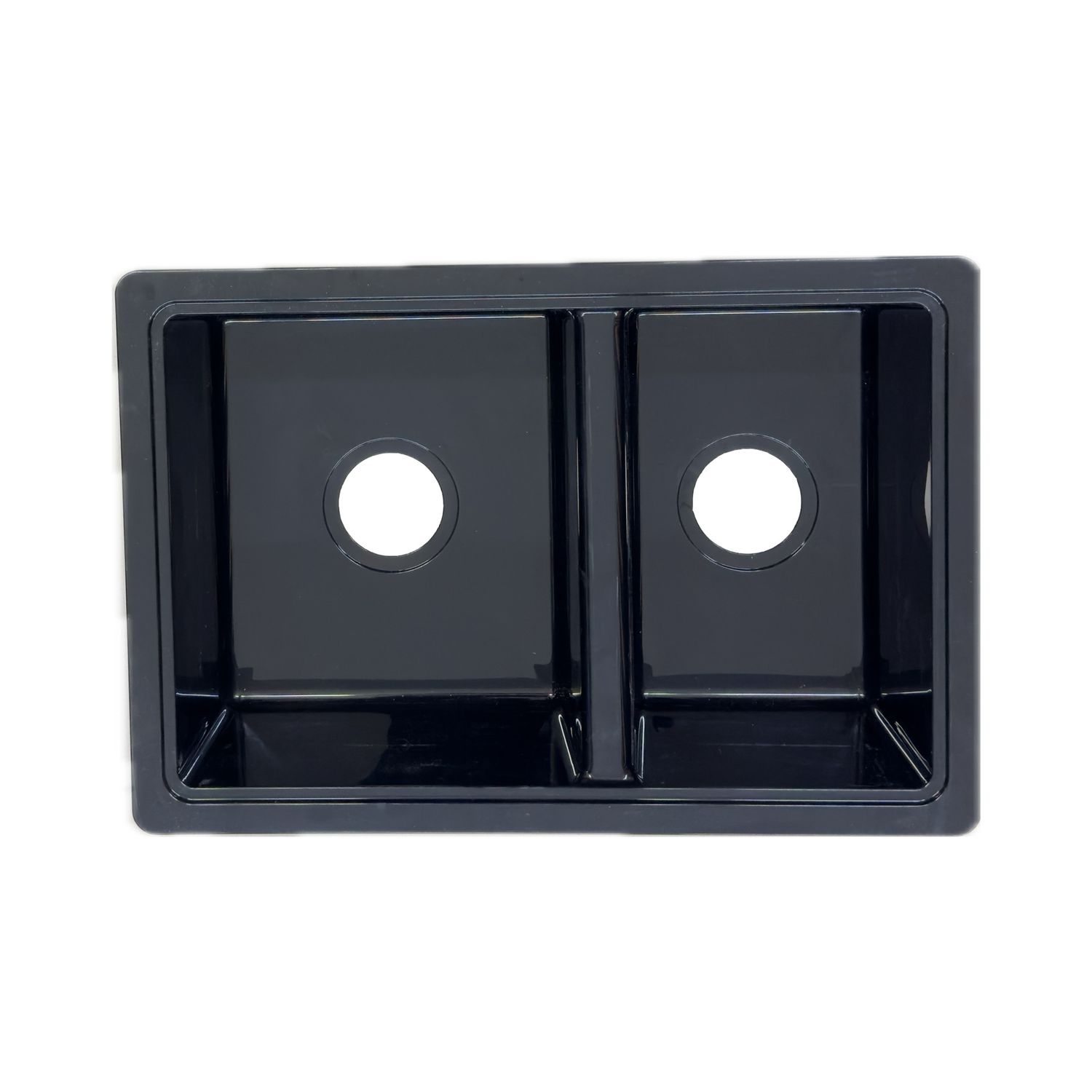 Lippert Double Basin Kitchen Sink - 25" x 17" - Black Plastic