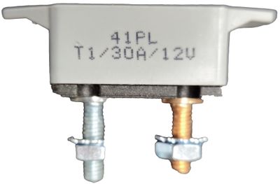 30-Amp 12VDC Auto Reset Breaker - Screw Stud Terminal - Plastic