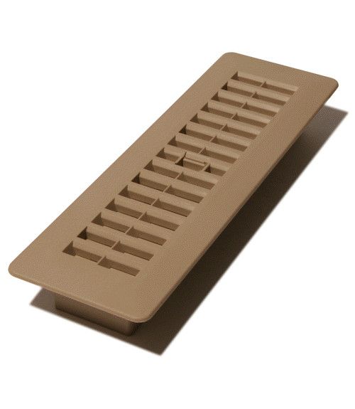 JR Products 2" x 10" Brown Plastic Floor Register