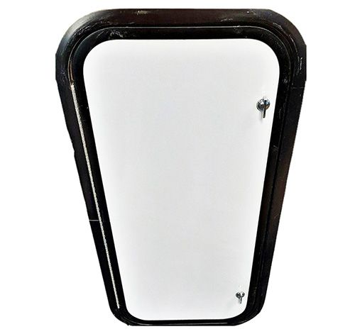 14" x 30" Baggage/Propane Door - White with Black Trim