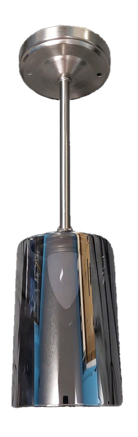 LED Silver Glass Pendant Dinette Light Fixture