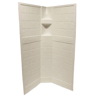 34" x 34" x 68" Off White Hex Tile - Shower Surround (Mfg tag says 72")