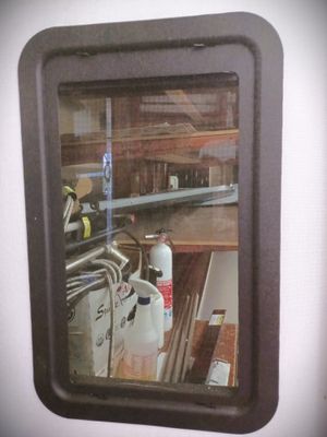 26" x 72" Entry Door with Window Shade - Right Hinge - White with Black Frame