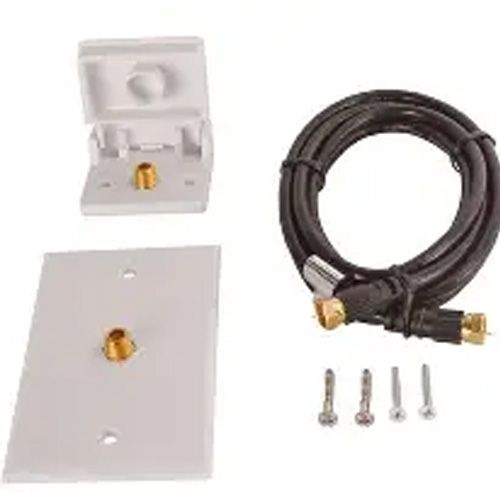 RV Designer - TV Service Kit with Exterior Jack/ Interior Wall Plate - 6' Cable