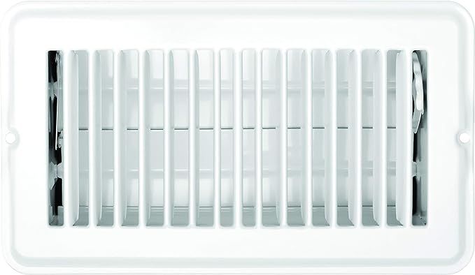 RV Designer White Floor Register with Damper - 4" x 8"