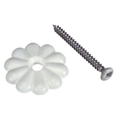 RV Designer - Screw Rosettes - White - #6 Screw - Set of 14