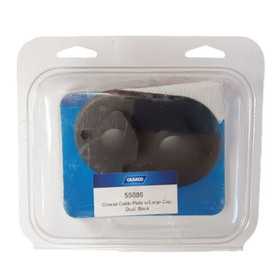 Camco 55086 Coax Connector Plate Dual Large Cap Exterior Bk
