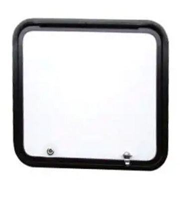 24" x 22" Baggage Door - White with Black Trim - Thumb Latch