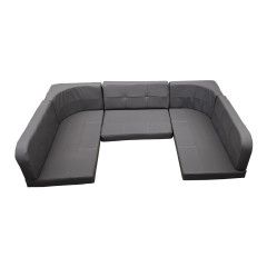 Dinette U Shaped Cushion Set - Elliot Slate - 49"