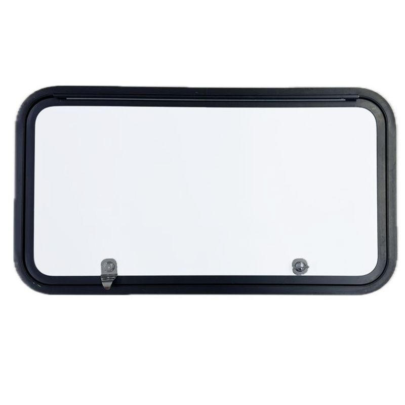 48" x 22" Baggage Door - White with Black Trim - 1 Thumb Latch, 1 Lock