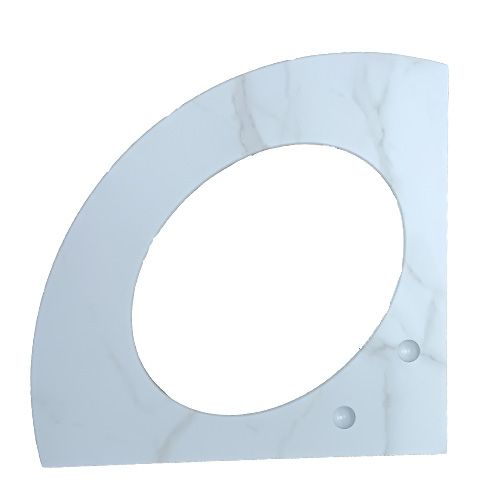 Bathroom Corner Counter Top: 16" x 16" - Oval Sink - Tiffany Crystal