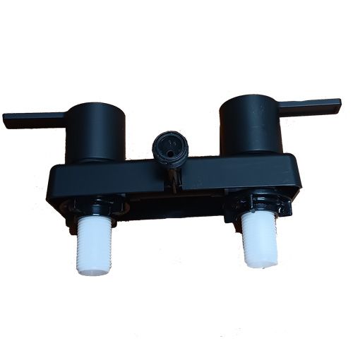 Euro Shower Diverter Faucet - Black with Black Knobs