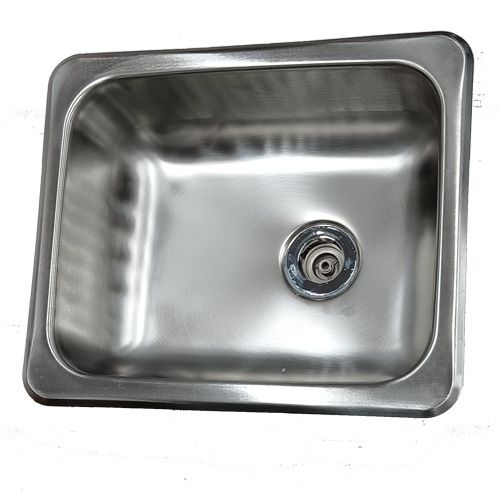 Sink - Stainless Steel Single Basin - 15 1/8" x 12 7/8" x 5" - With Drain