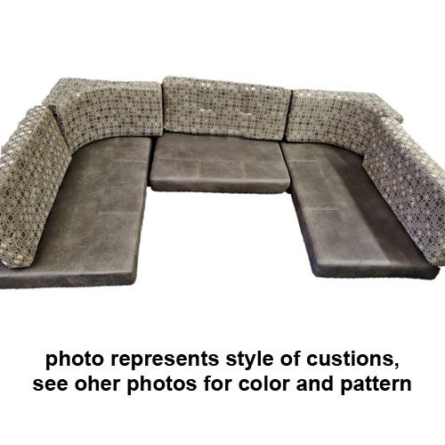 Dinette U Shaped Cushion Set - Broadway Saddle/Crafty Cement - 47"