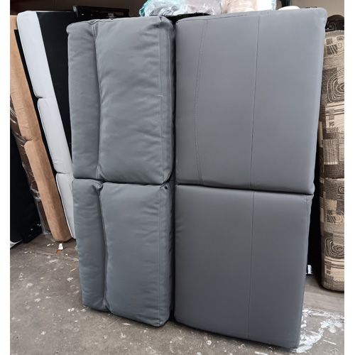 56" Jack Knife Sofa Grey Suede Fabric