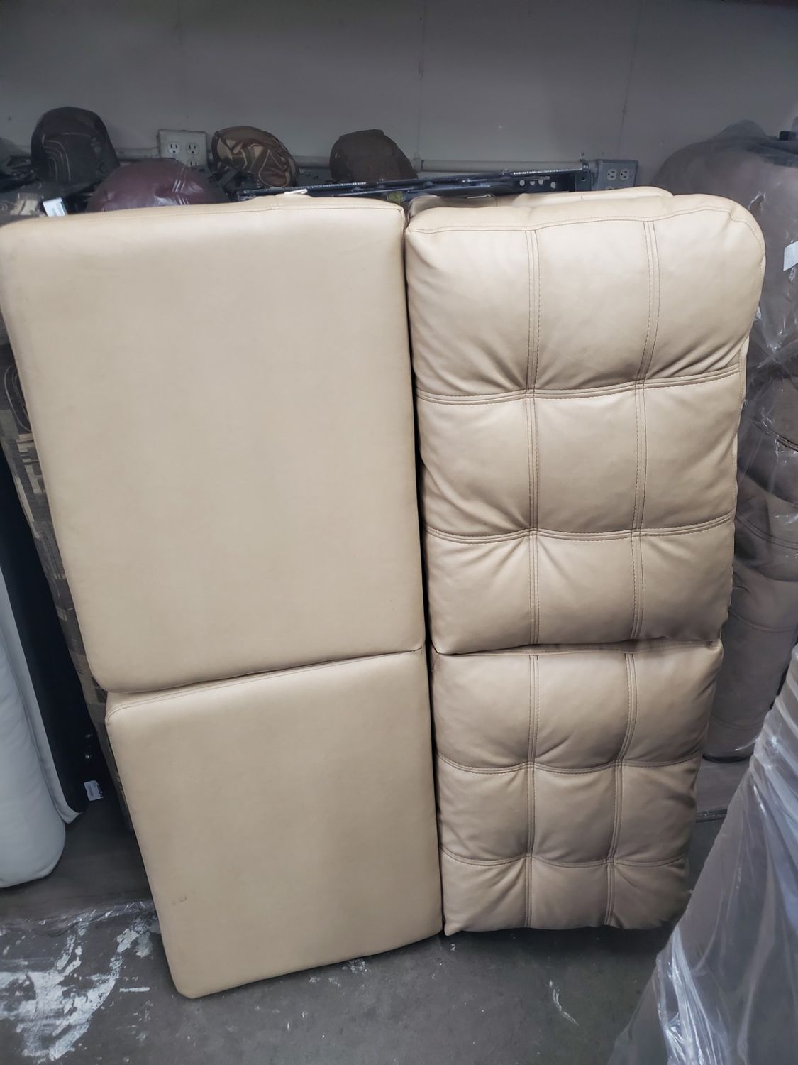 56" Jack Knife Sofa Fawn Leather