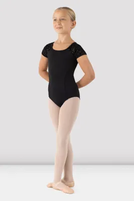 Macy Cap Sleeve Leotard - 8-10 BLK 889162750196