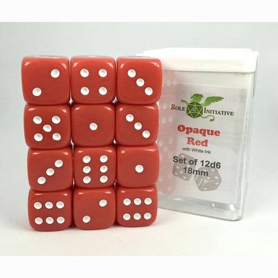 12d6 18mm Opaque Red w/WHT