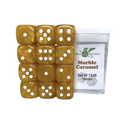 12d6 18mm Marble Caramel w/WHT