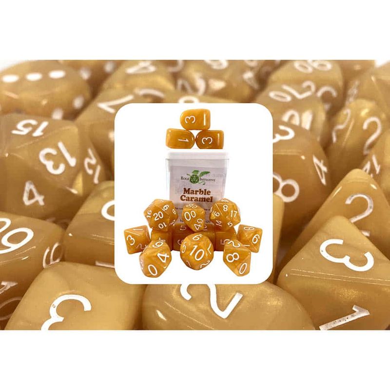 15ct Marble Caramel dice set