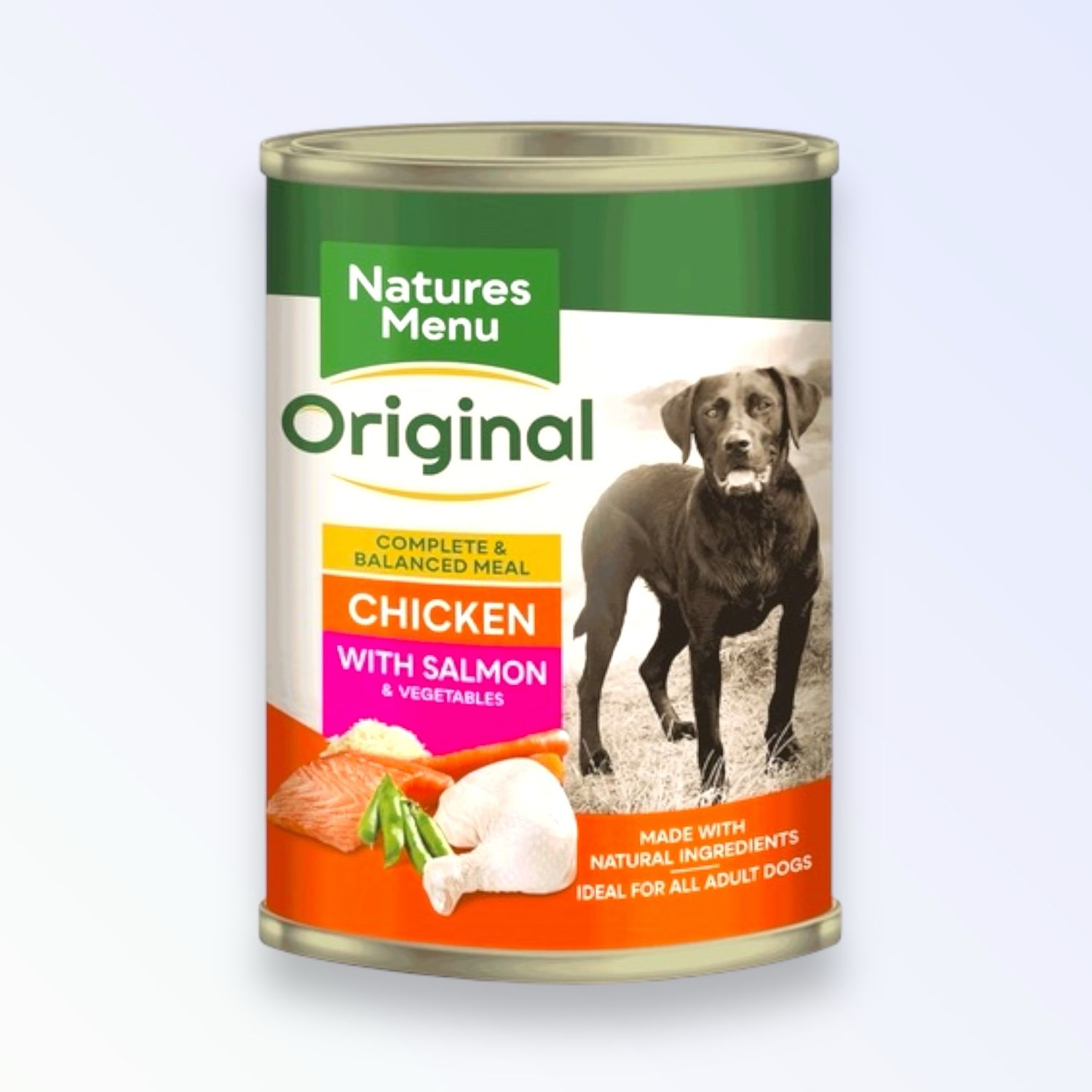 NATURES MENU ADULT DOG CHICKEN &amp; SALMON 400G TIN