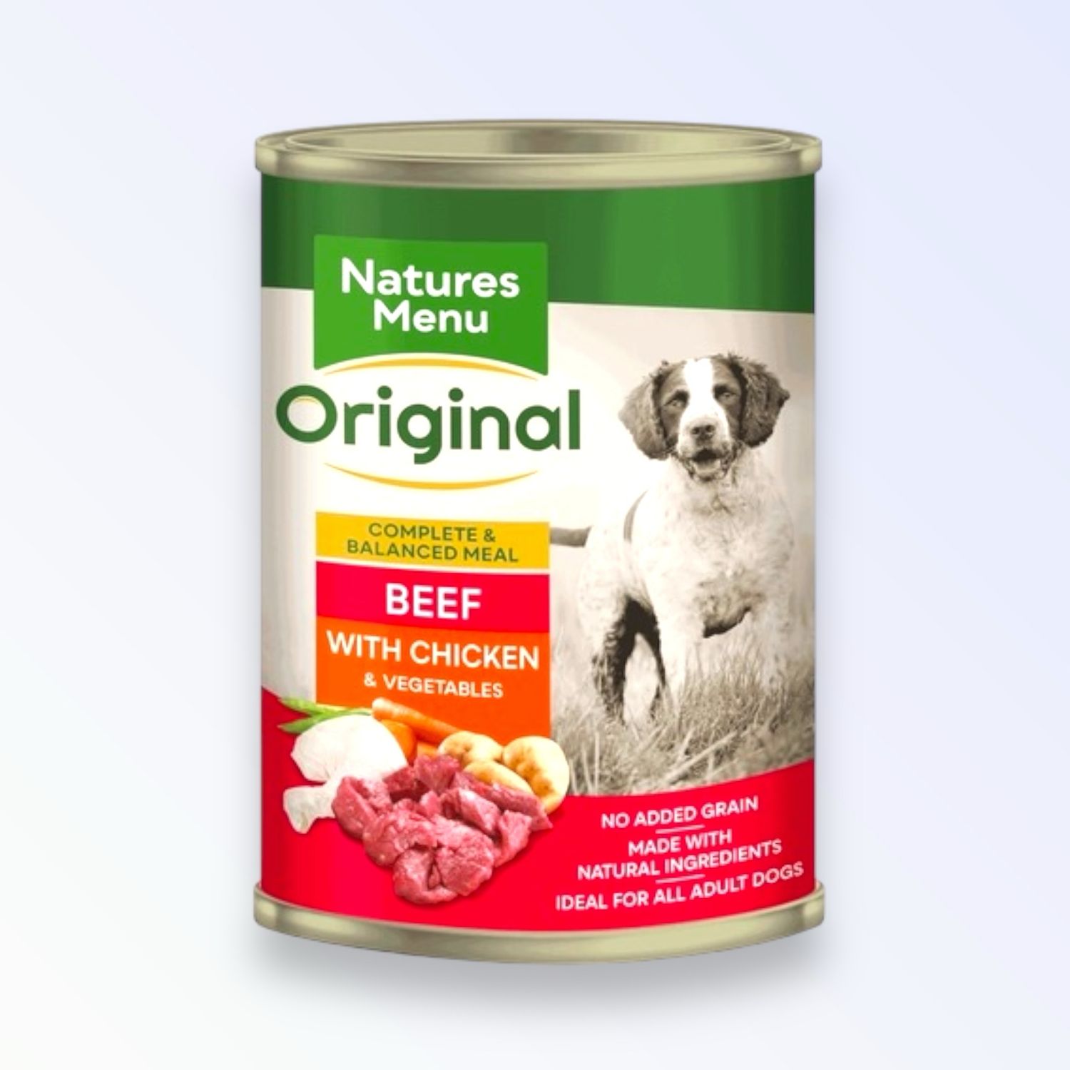 NATURES MENU DOG ADULT BEEF &amp; CHICKEN 400G TIN