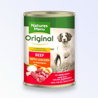 NATURES MENU ADULT DOG 400G TIN BEEF &amp; CHICKEN