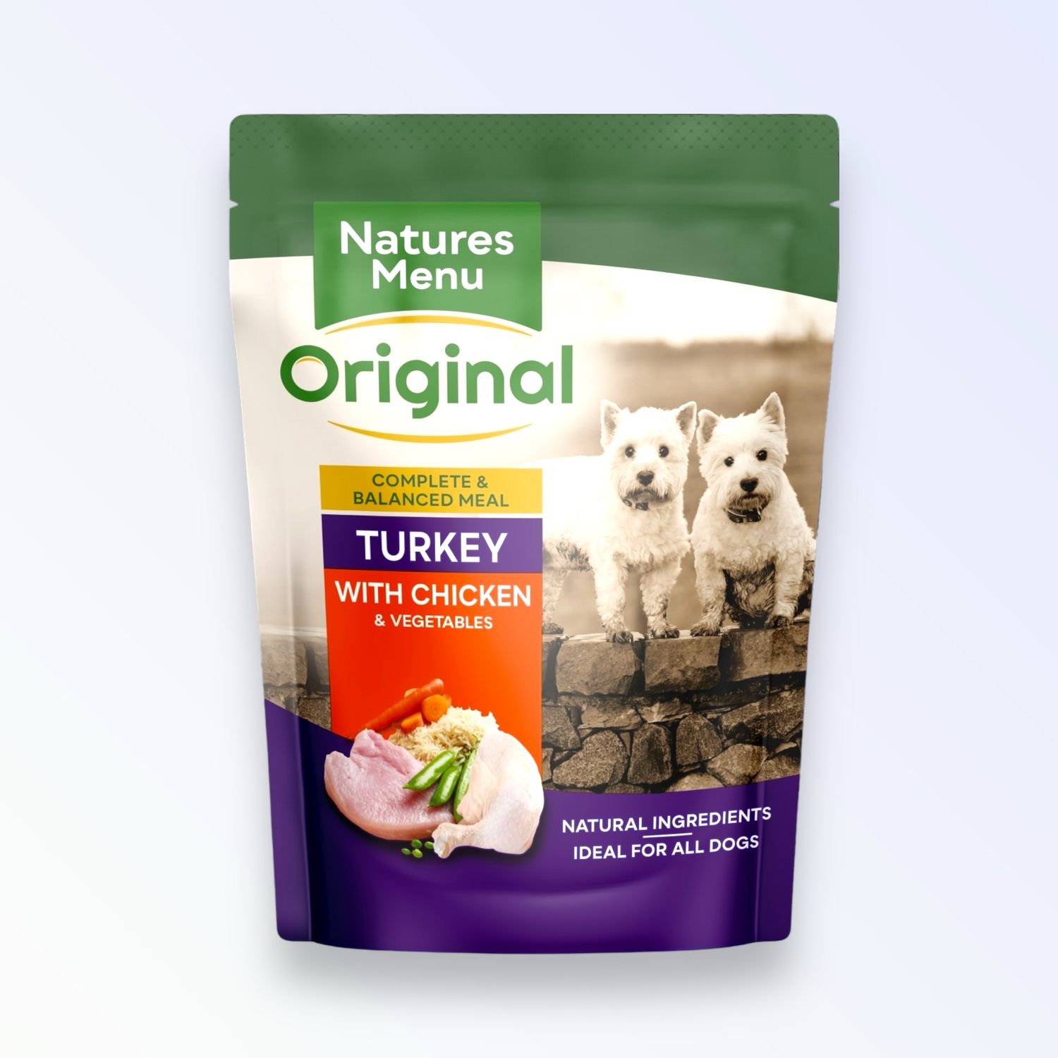 NATURES MENU ADULT DOG TURKEY &amp; CHICKEN POUCH 300G