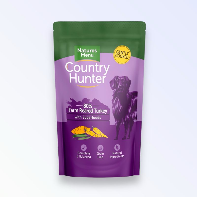 NATURES MENU DOG COUNTRY HUNTER TURKEY POUCH 150G