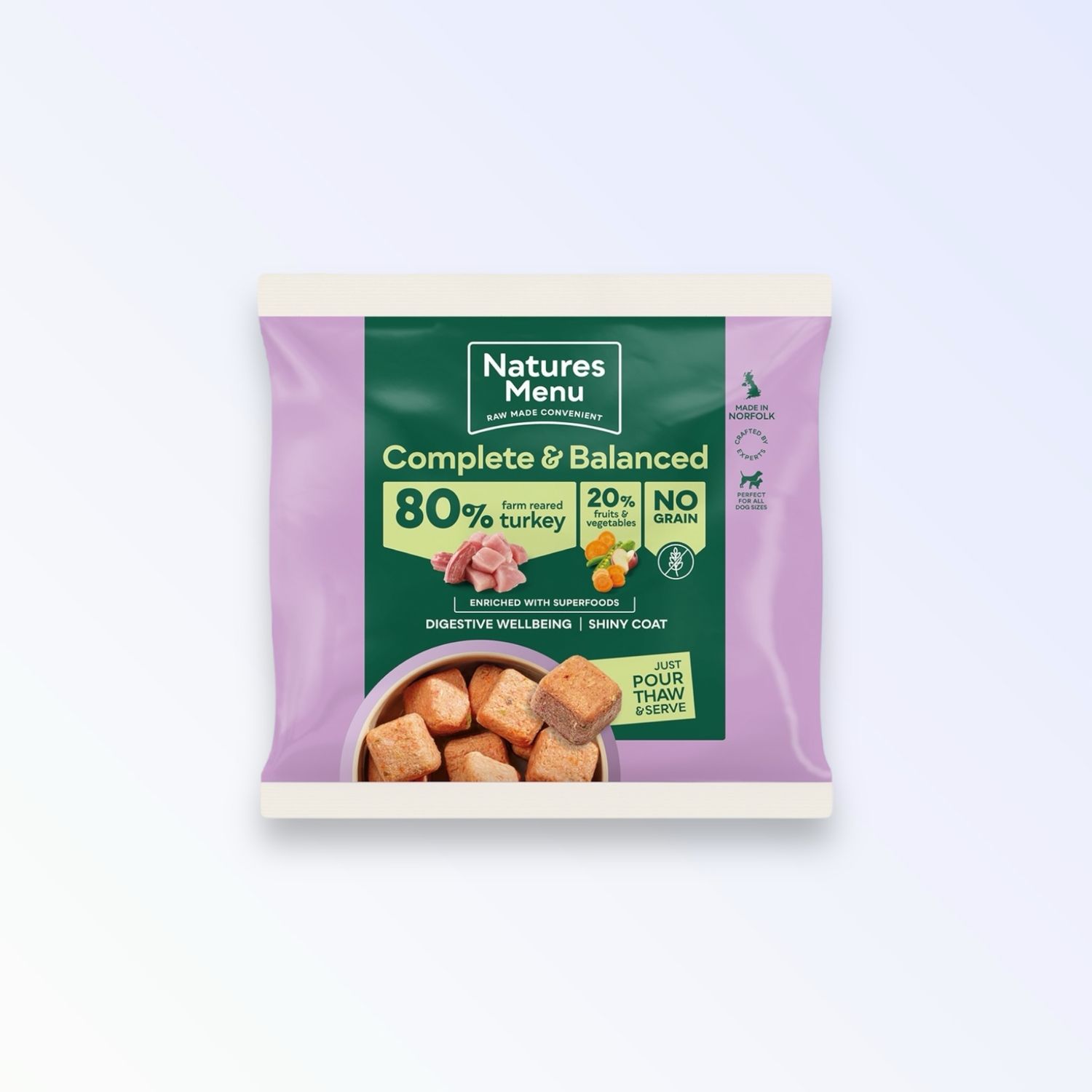 NATURES MENU DOG COMPLETE &amp; BALANCED RAW 1KG (TURKEY)