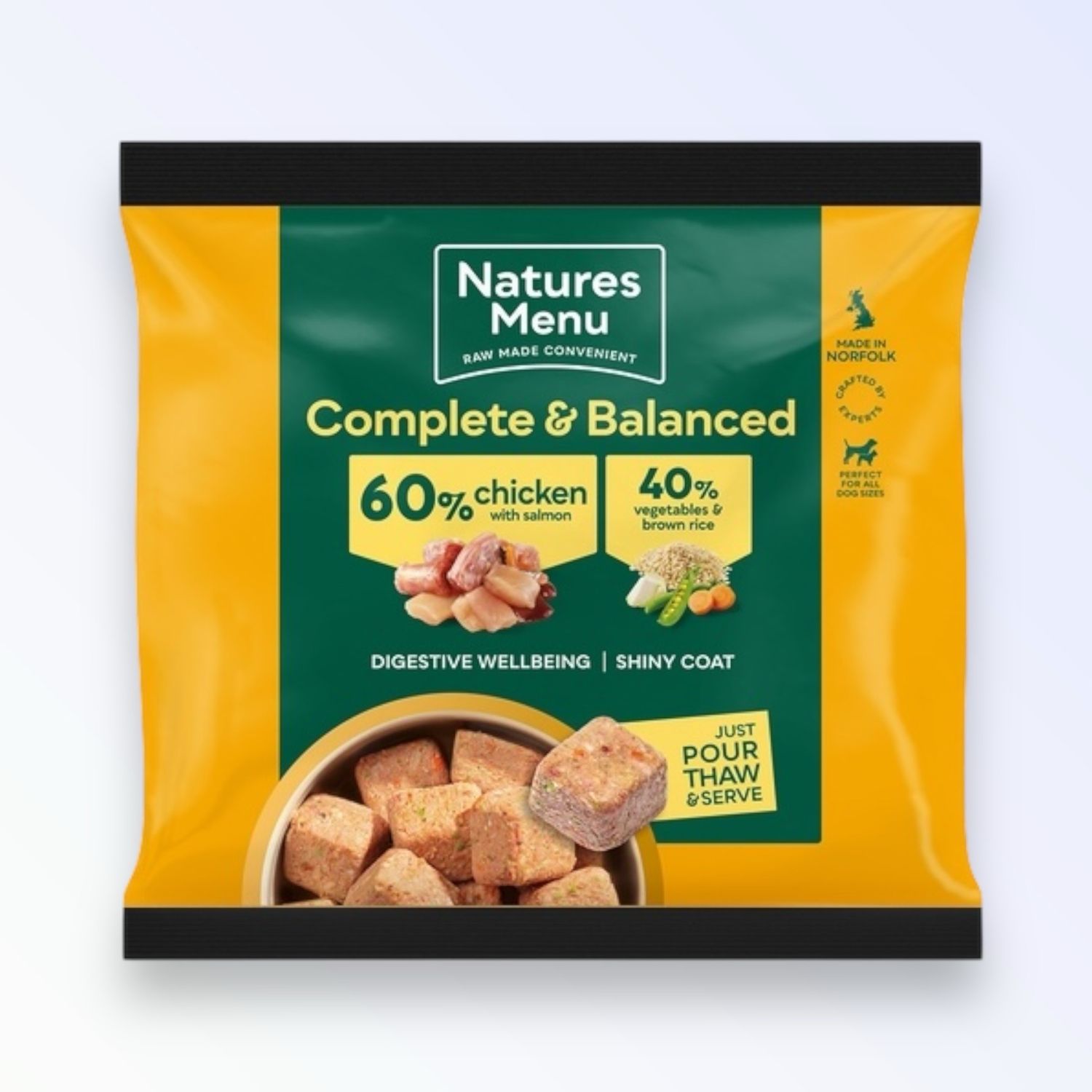 NATURES MENU DOG COMPLETE &amp; BALANCED RAW 1KG (CHICKEN &amp; SALMON)