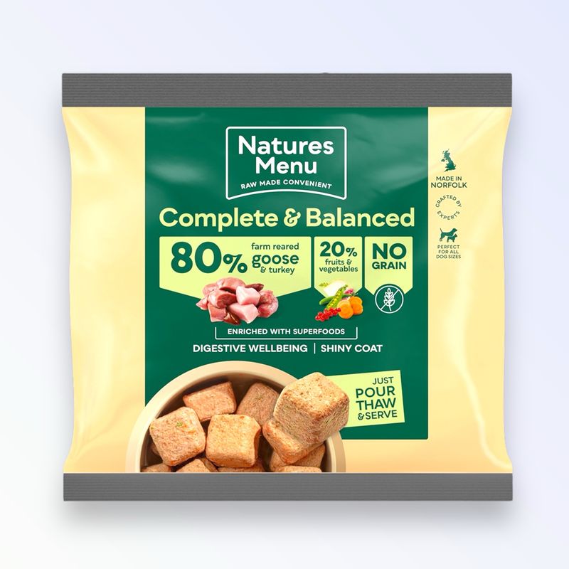NATURES MENU DOG COMPLETE &amp; BALANCED RAW 1KG (TURKEY &amp; GOOSE)