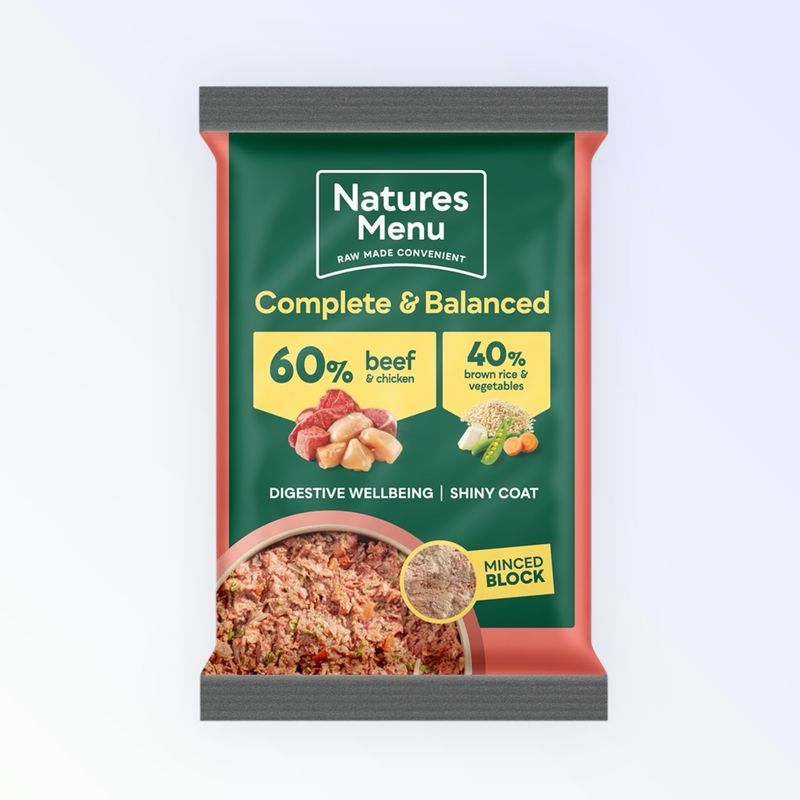 NATURES MENU DOG COMPLETE &amp; BALANCED RAW BEEF WITH CHICKEN 300G
