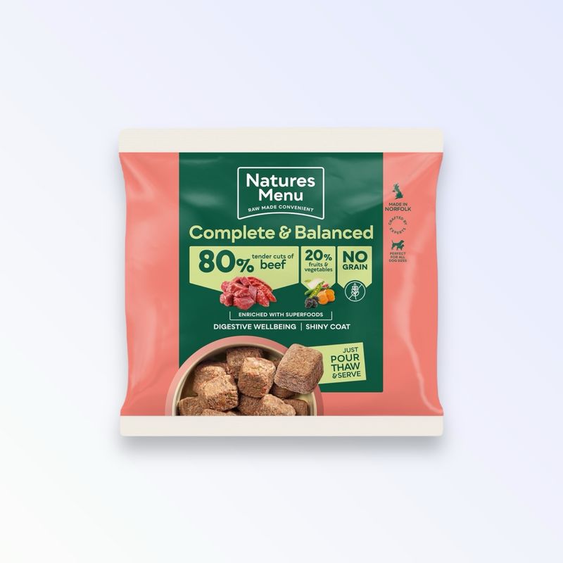 NATURES MENU DOG COMPLETE &amp; BALANCED RAW 1KG (BEEF)
