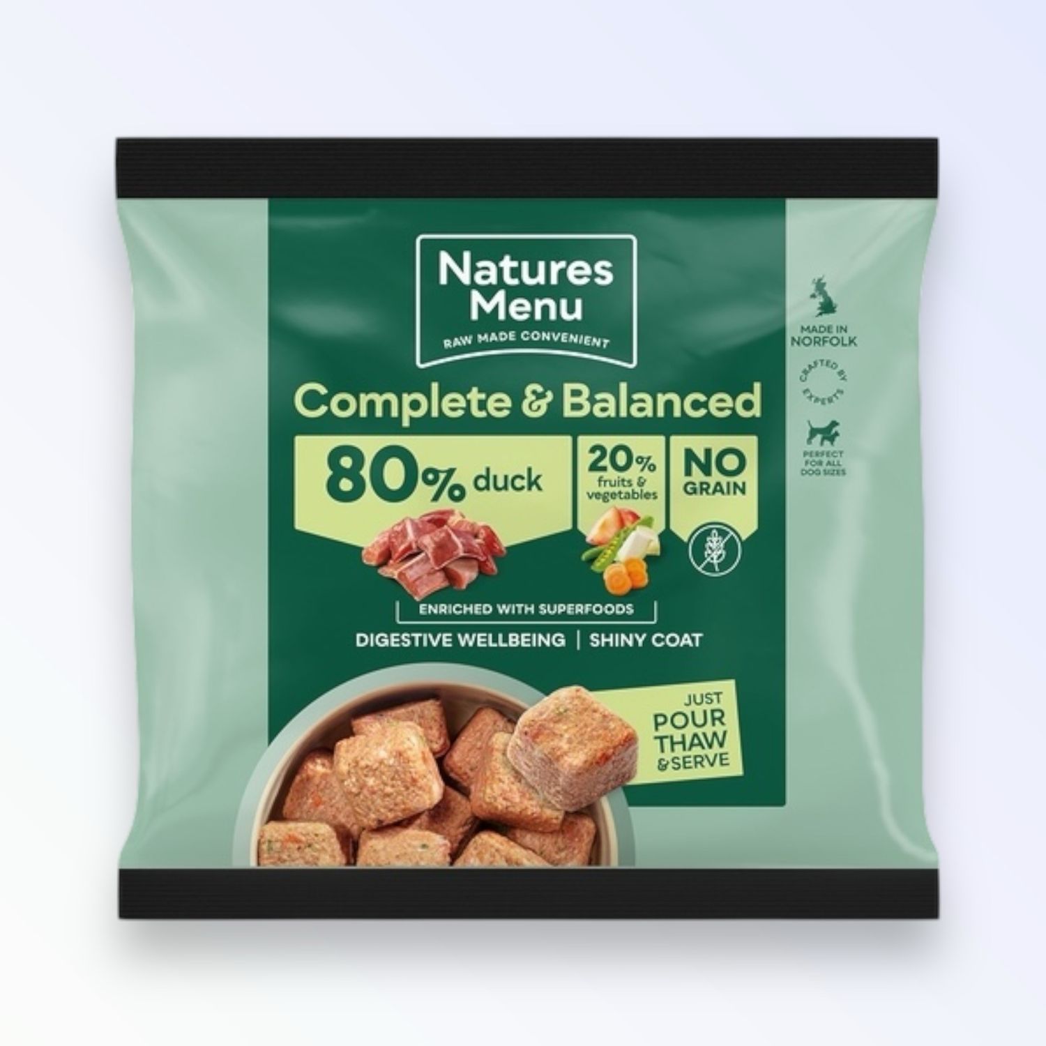 NATURES MENU DOG COMPLETE &amp; BALANCED RAW 1KG (DUCK)