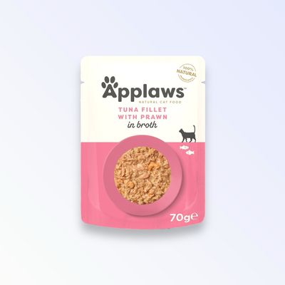 APPLAWS CAT POUCH TUNA/PRAWN BROTH 70G
