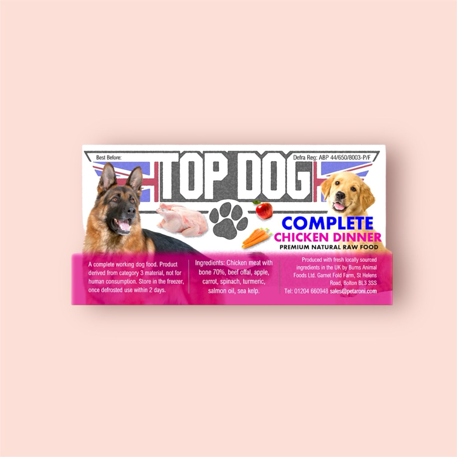 TOP DOG COMPLETE CHICKEN MEAL 500G