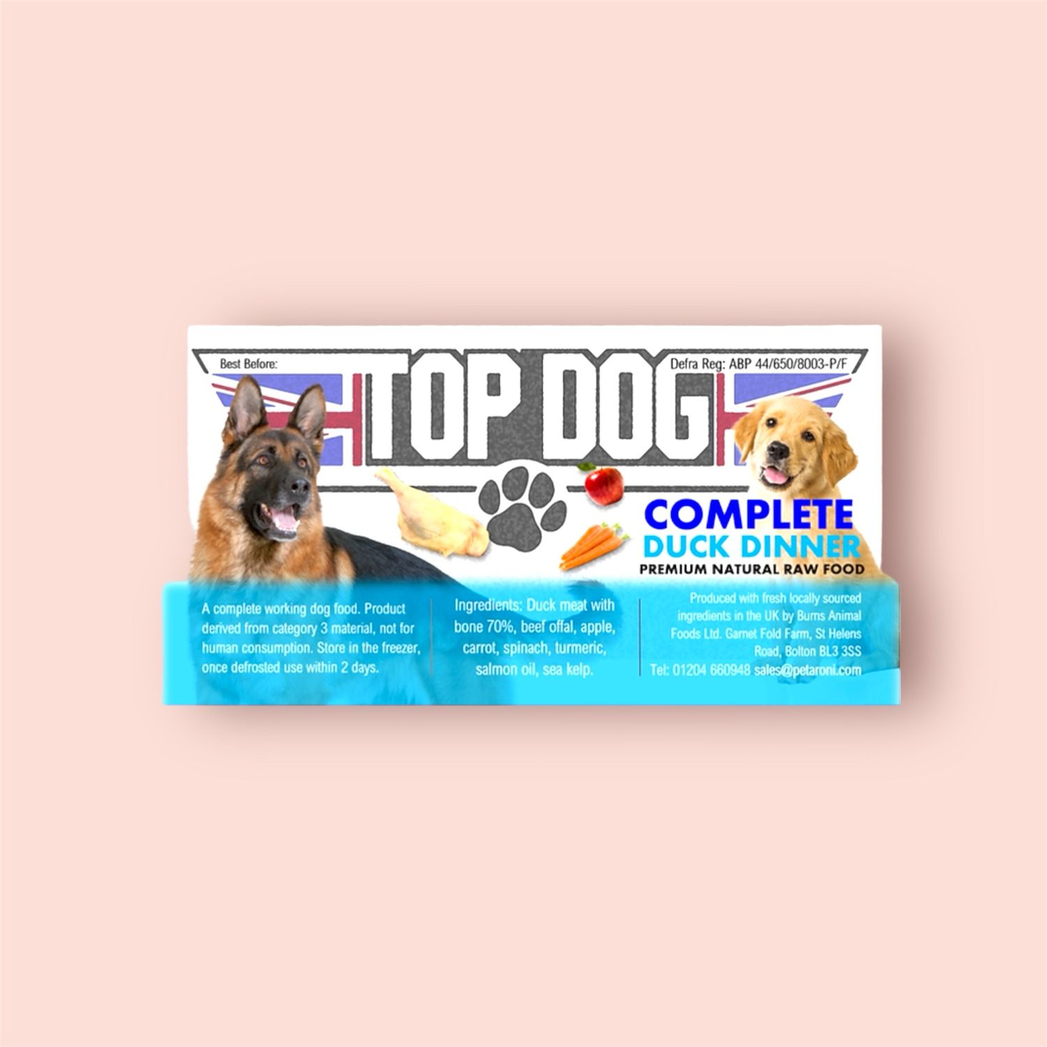 TOP DOG COMPLETE DUCK MEAL 500G