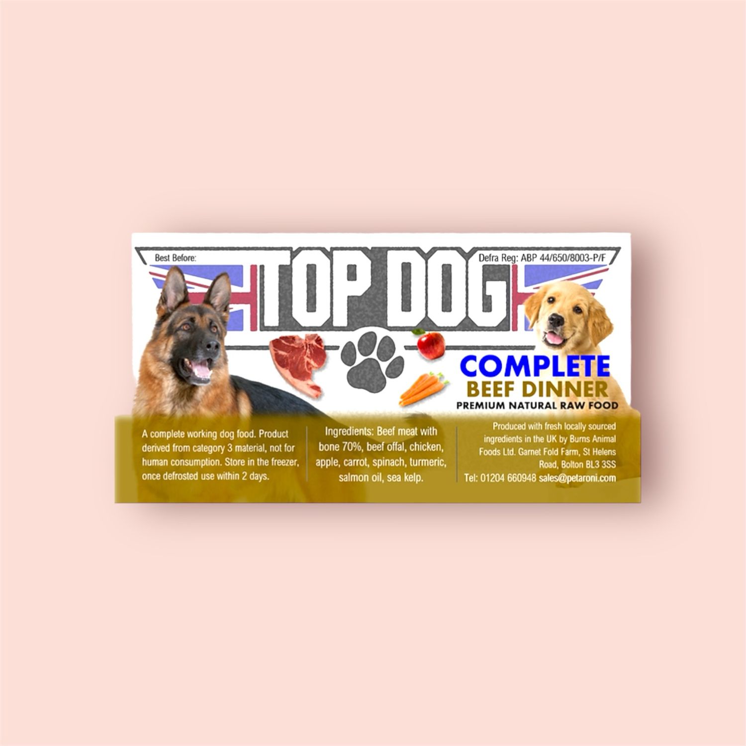 TOP DOG COMPLETE BEEF MEAL 500G